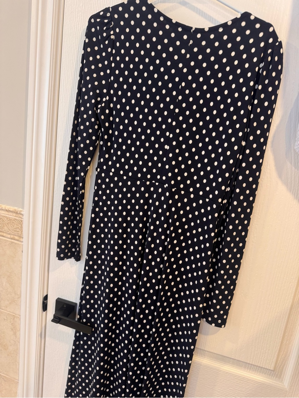 Ever New Navy and White Polka Dot Maxi Dress